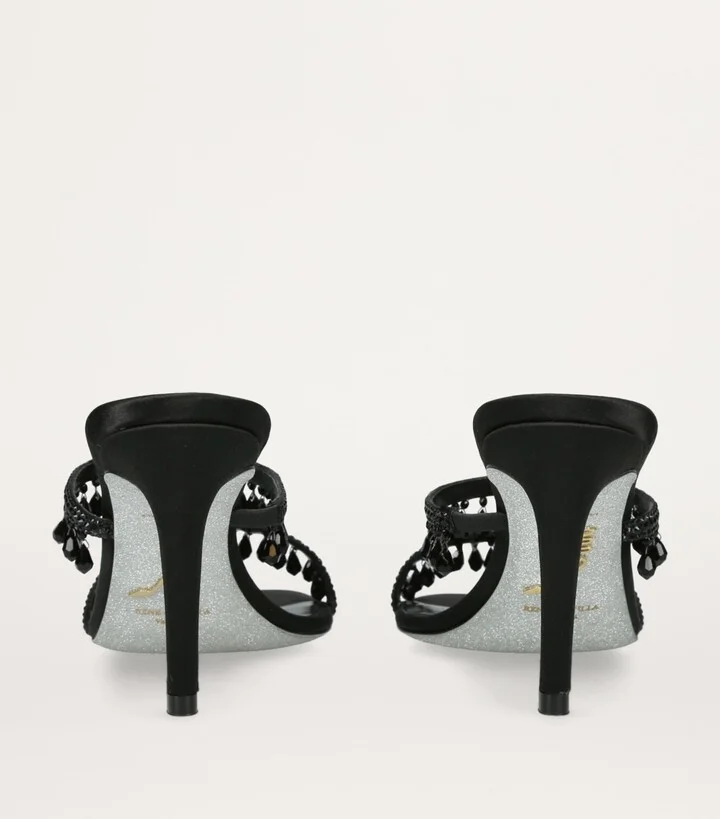 René Caovilla Embellished Chandelier Heeled Mules 80 - Image 2