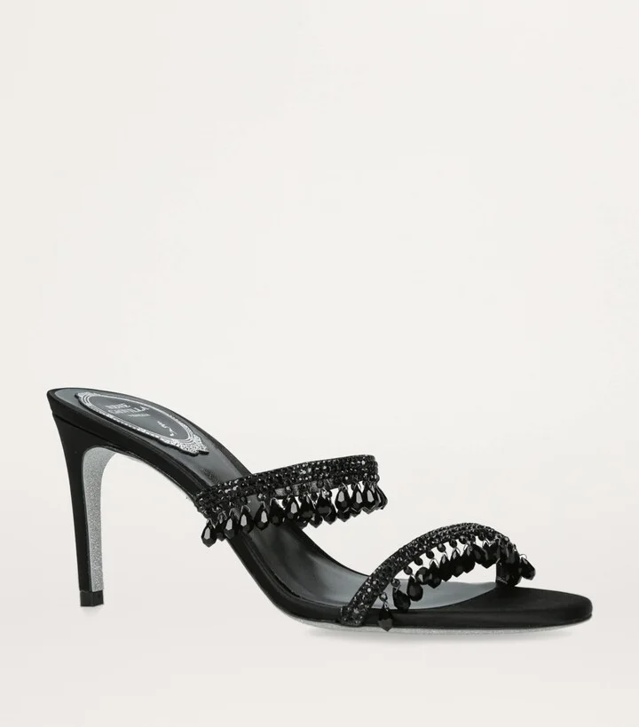 René Caovilla Embellished Chandelier Heeled Mules 80 - Image 3