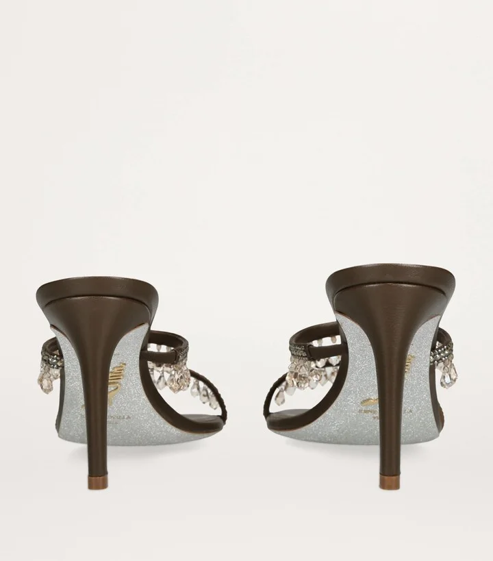 René Caovilla Embellished Chandelier Heeled Mules 80 - Image 2