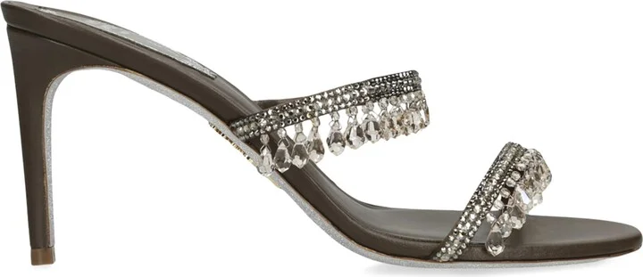 René Caovilla Embellished Chandelier Heeled Mules 80