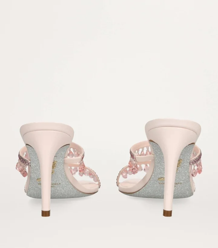 René Caovilla Embellished Chandelier Mules 80 - Image 2