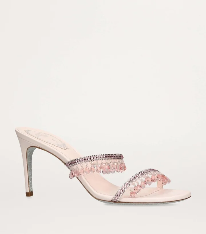 René Caovilla Embellished Chandelier Mules 80 - Image 3