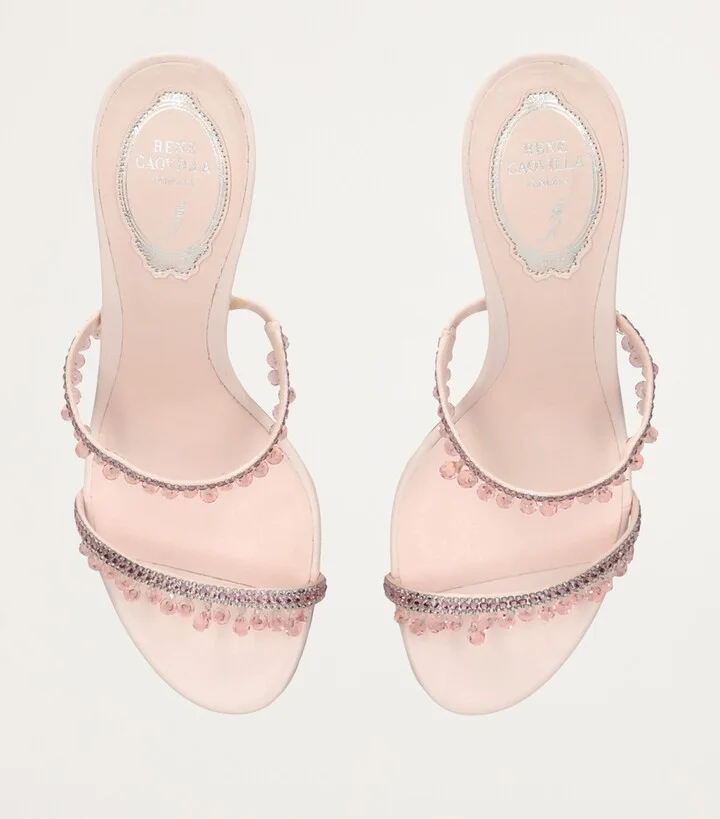 René Caovilla Embellished Chandelier Mules 80 - Image 4