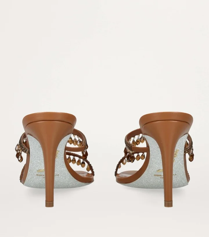 René Caovilla Embellished Chandelier Mules 80 - Image 3