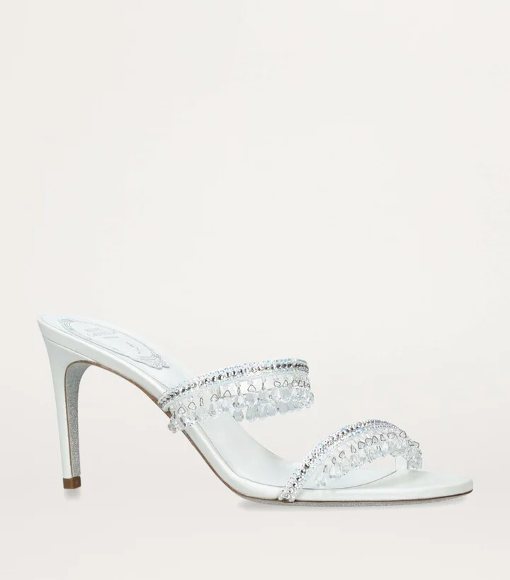 René Caovilla Embellished Chandelier Mules 80 - Image 3