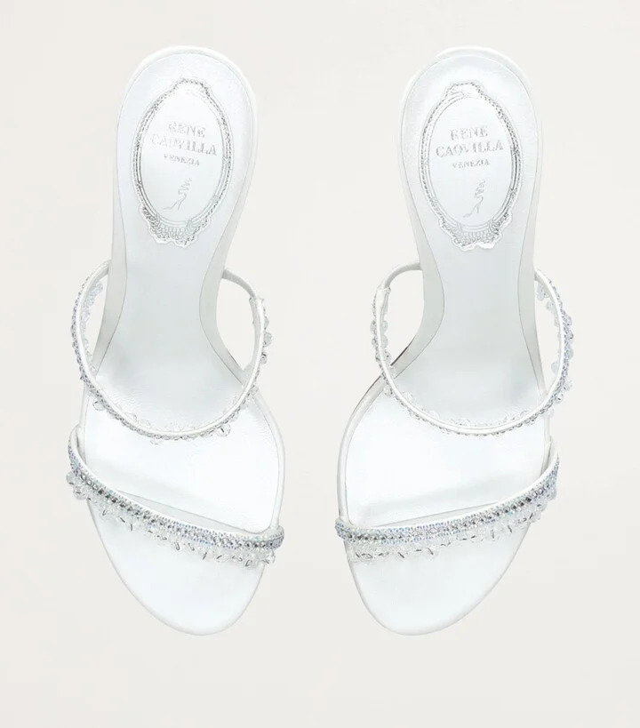 René Caovilla Embellished Chandelier Mules 80 - Image 4