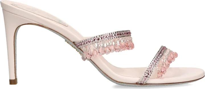 René Caovilla Embellished Chandelier Mules 80