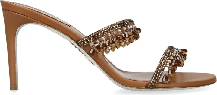 René Caovilla Embellished Chandelier Mules 80