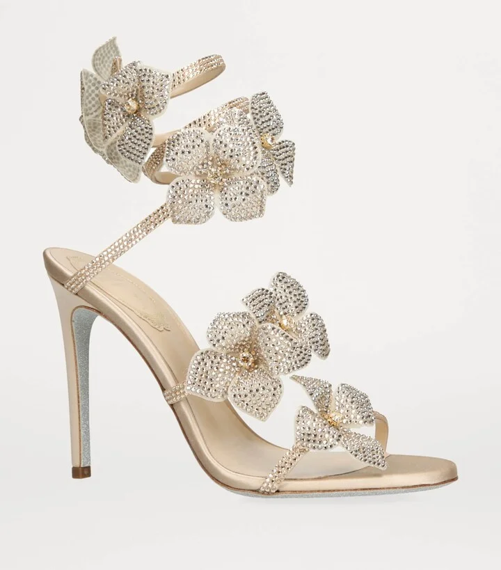 René Caovilla Embellished Floriane Honey Sandals 105 - Image 3