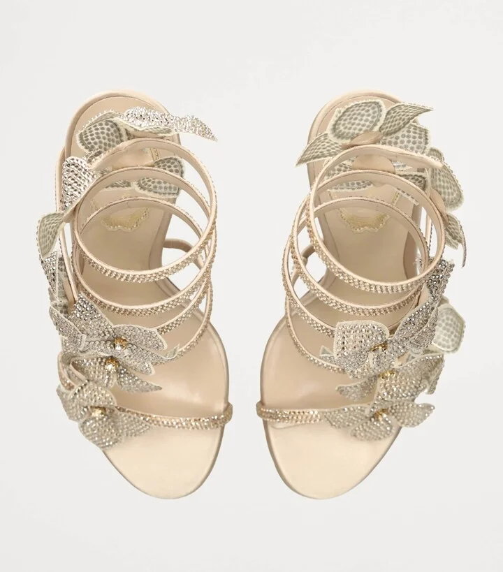 René Caovilla Embellished Floriane Honey Sandals 105 - Image 4