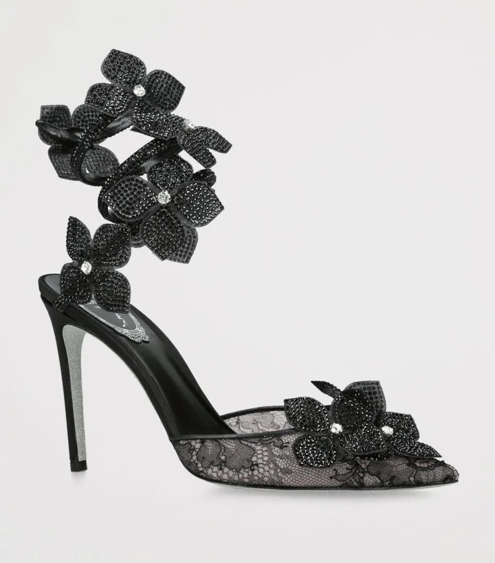 René Caovilla Embellished Floriane Pumps 105 - Image 3