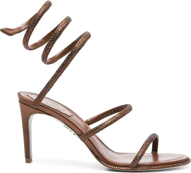 René Caovilla Embellished High Stiletto Heel Sandals
