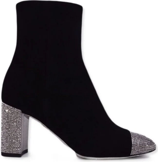 René Caovilla Embellished Pointed Toe Ankle Boots