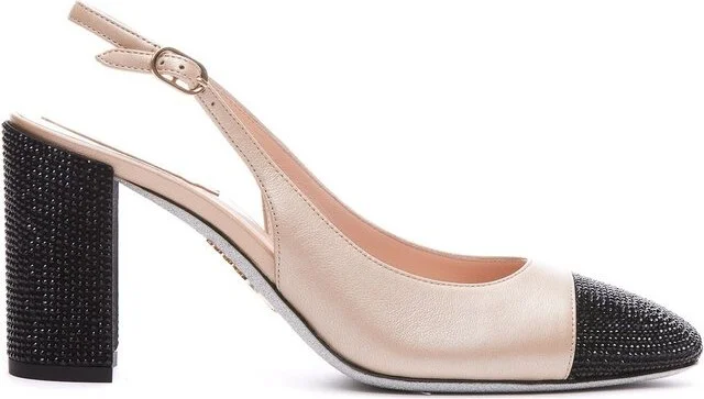 René Caovilla Embellished Square Toe Pumps