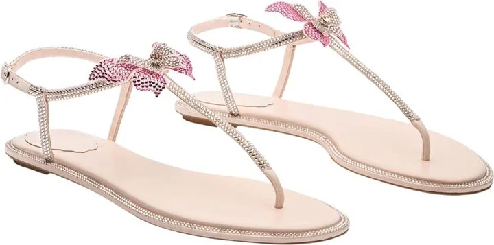 René Caovilla Fairy Pink Flat Sandal 10 Shoes - Image 2