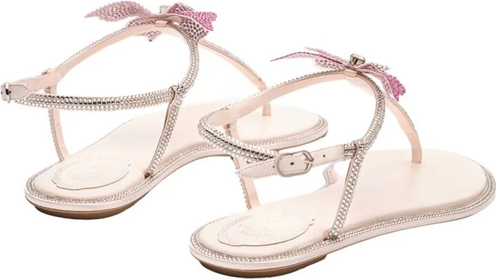 René Caovilla Fairy Pink Flat Sandal 10 Shoes - Image 3