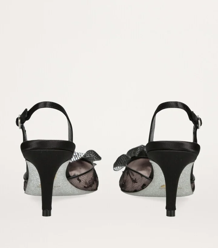 René Caovilla Flower Slingback Heels 60 - Image 2