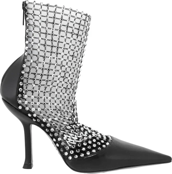 Rene Caovilla Galaxia Crystal Mesh Ankle Boots