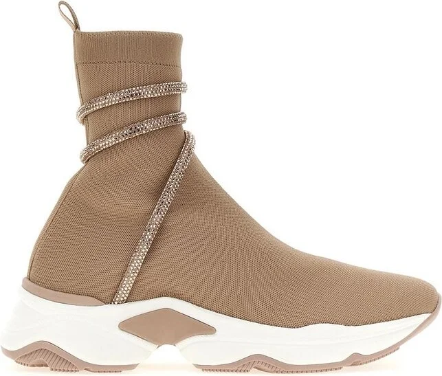Rene Caovilla Glitter Wrap High-Top Sock Sneakers