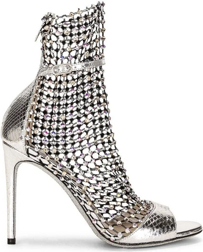 Rene Caovilla Ladies Galaxia Rhinestone Mesh Sandals