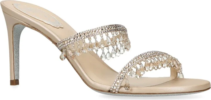 René Caovilla Leather Chandelier Mules 80 - Image 3