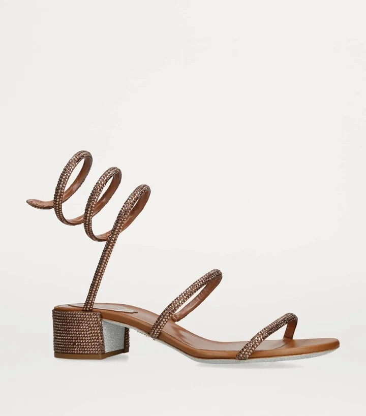 René Caovilla Leather Cleo Sandals 40 - Image 3