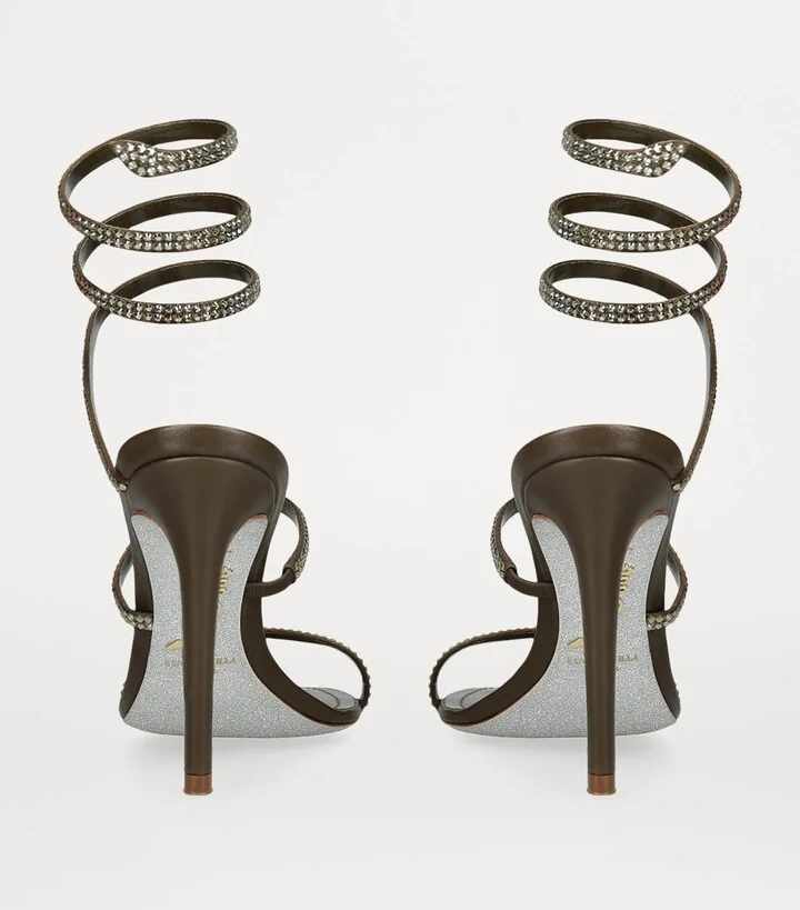 René Caovilla Leather Crystal-Embellished Cleo Sandals 105 - Image 2