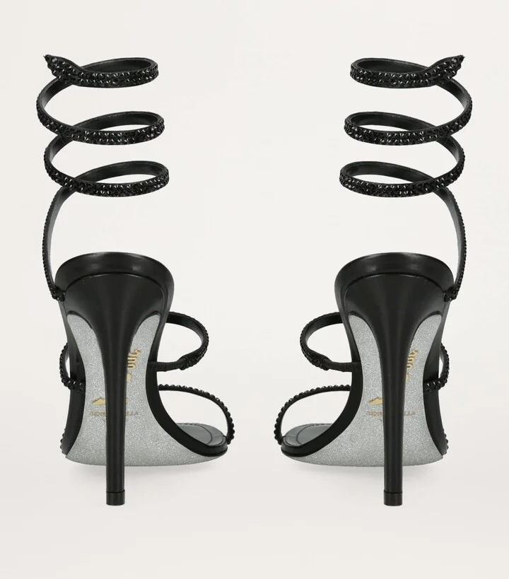 René Caovilla Leather Crystal-Embellished Cleo Sandals 105 - Image 2
