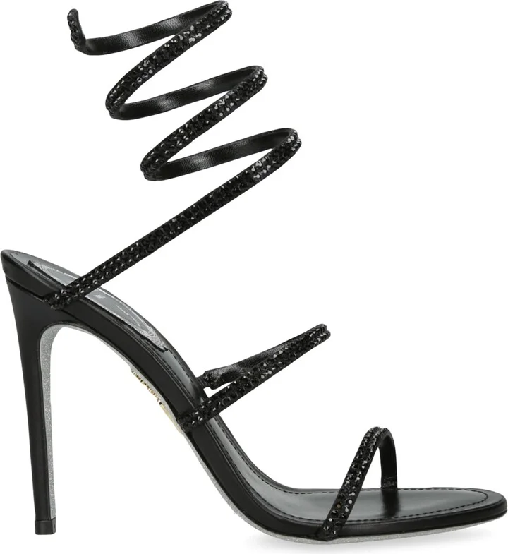 René Caovilla Leather Crystal-Embellished Cleo Sandals 105