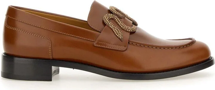 René Caovilla Leather Loafer