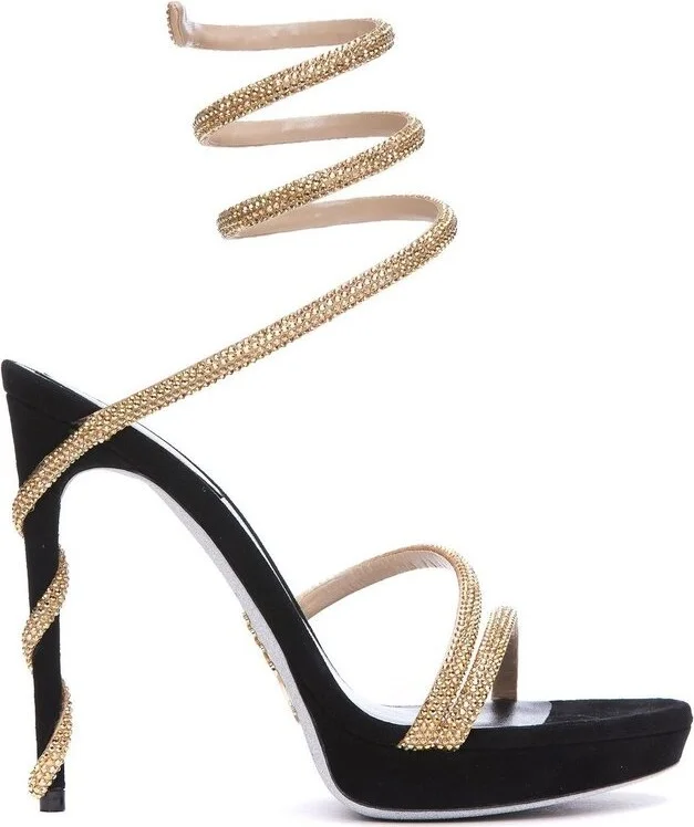 René Caovilla Margot Embellished Platform Sandals