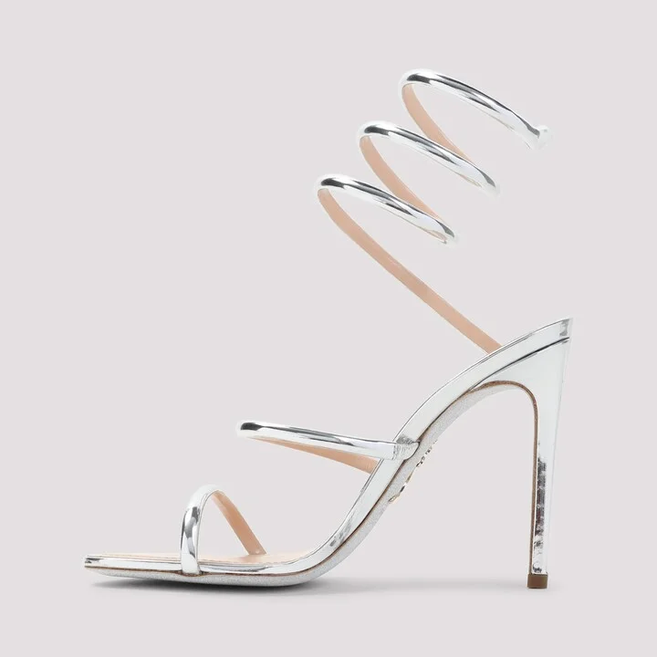 René Caovilla Mirror Snake Sandals - Image 4