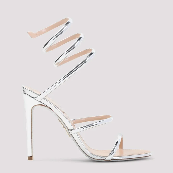 René Caovilla Mirror Snake Sandals