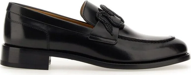 René Caovilla Morgana Embellished Slip-On Loafers