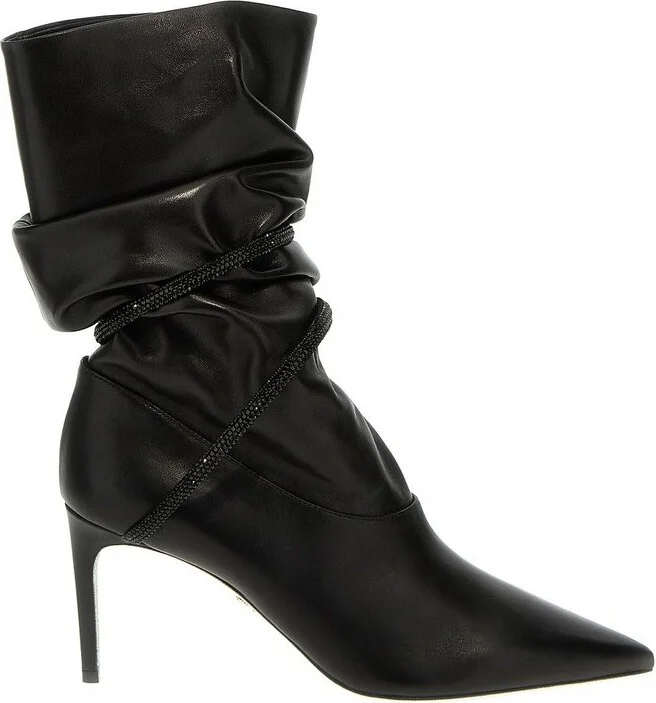 René Caovilla Pointed Toe Ankle Boots
