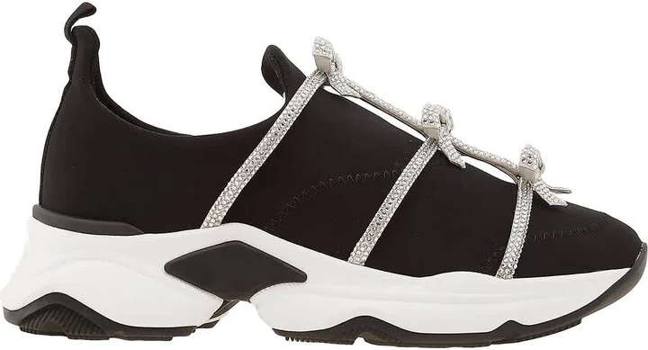 Rene Caovilla Rhinestone Bow Embellished Sneakers, Brand Size 36 ( US Size 6 )