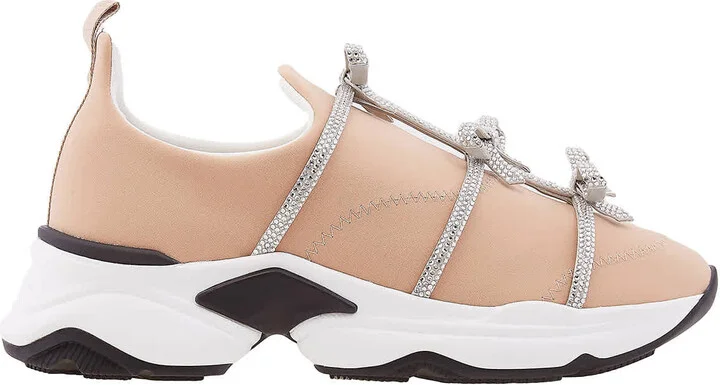 Rene Caovilla Rhinestone Bow Embellished Sneakers