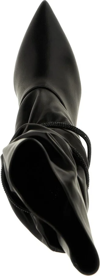 René Caovilla Rhinestone Nappa Ankle Boots - Image 3