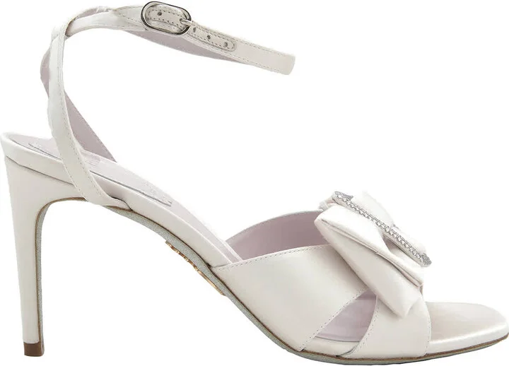 Rene Caovilla Sara 80 Bow Satin Sandals