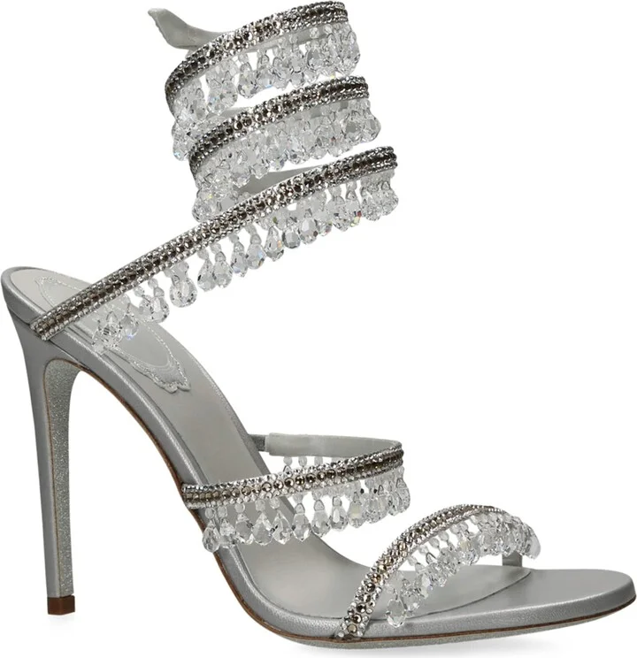René Caovilla Satin Chandelier Heeled Sandals 105 - Image 3