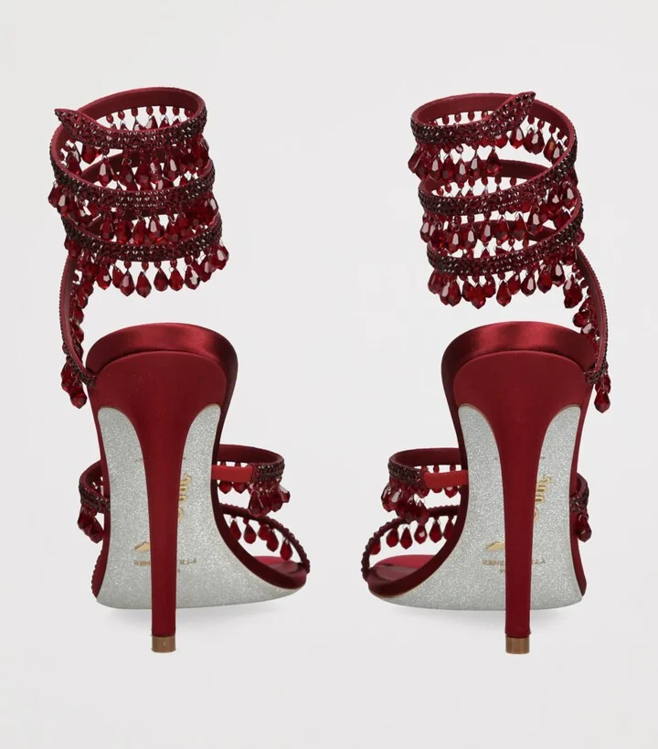 René Caovilla Satin Chandelier Heeled Sandals 105 - Image 2