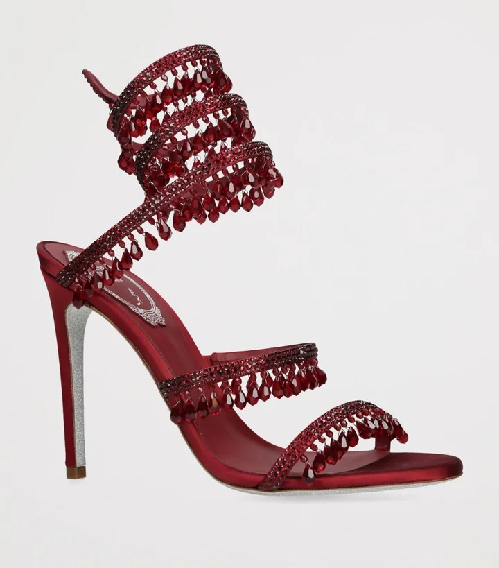 René Caovilla Satin Chandelier Heeled Sandals 105 - Image 3