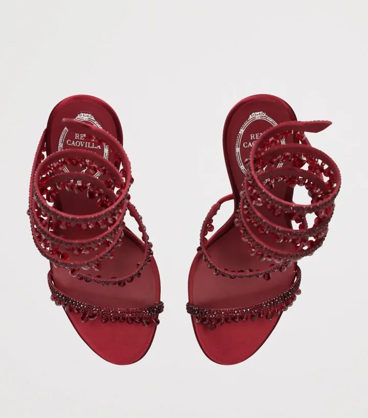 René Caovilla Satin Chandelier Heeled Sandals 105 - Image 4