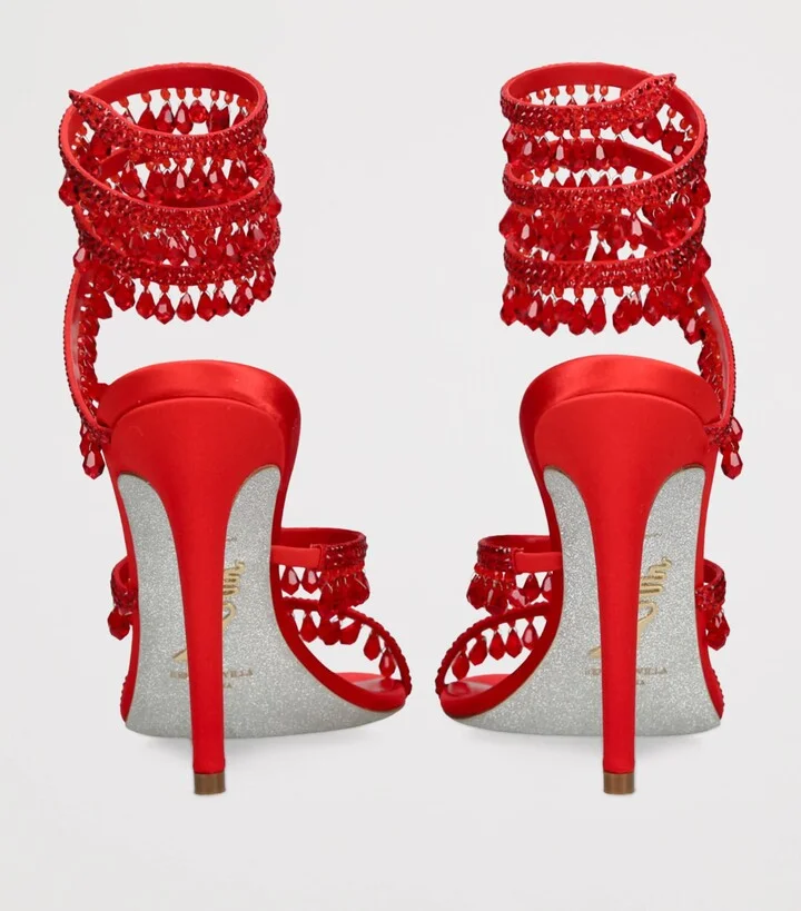 René Caovilla Satin Chandelier Heeled Sandals 105 - Image 2