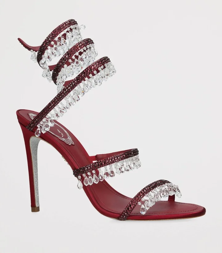 René Caovilla Satin Chandelier Heeled Sandals 105 - Image 3