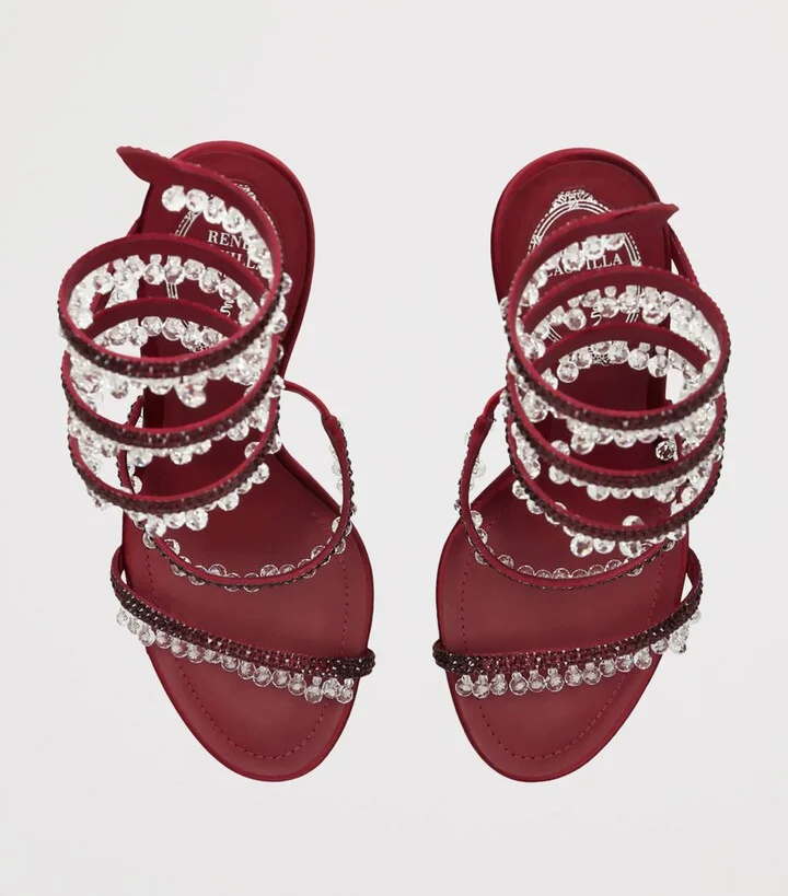 René Caovilla Satin Chandelier Heeled Sandals 105 - Image 4