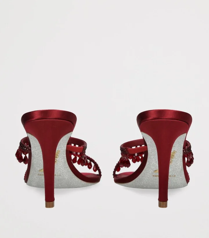René Caovilla Satin Chandelier Mules 80 - Image 2