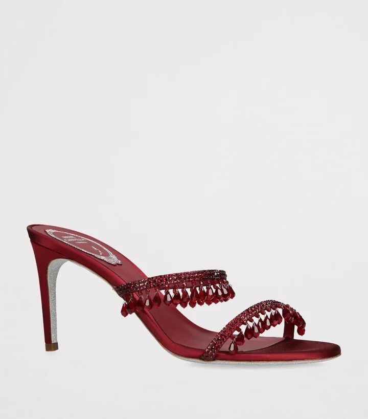 René Caovilla Satin Chandelier Mules 80 - Image 3