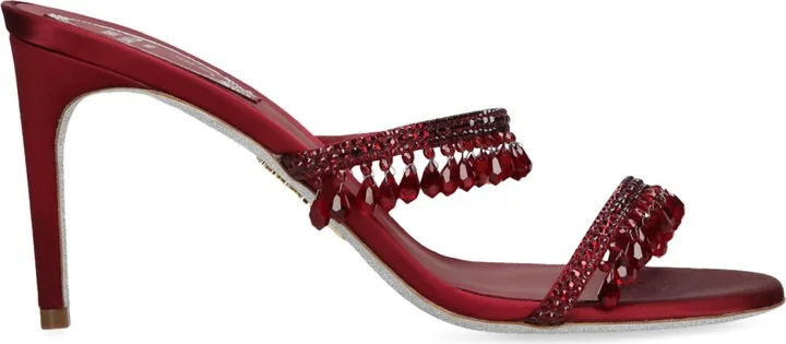 René Caovilla Satin Chandelier Mules 80