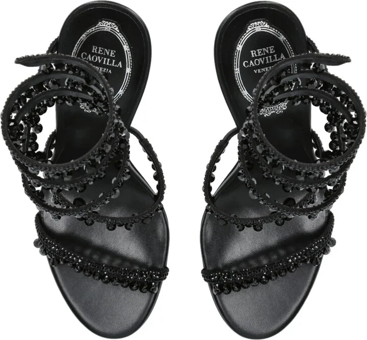 René Caovilla Satin Chandelier Sandals 105 - Image 4